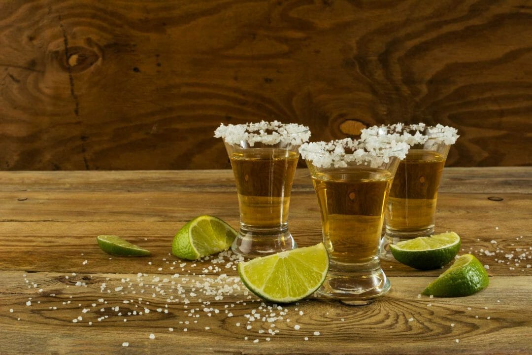 tequila shots with lime