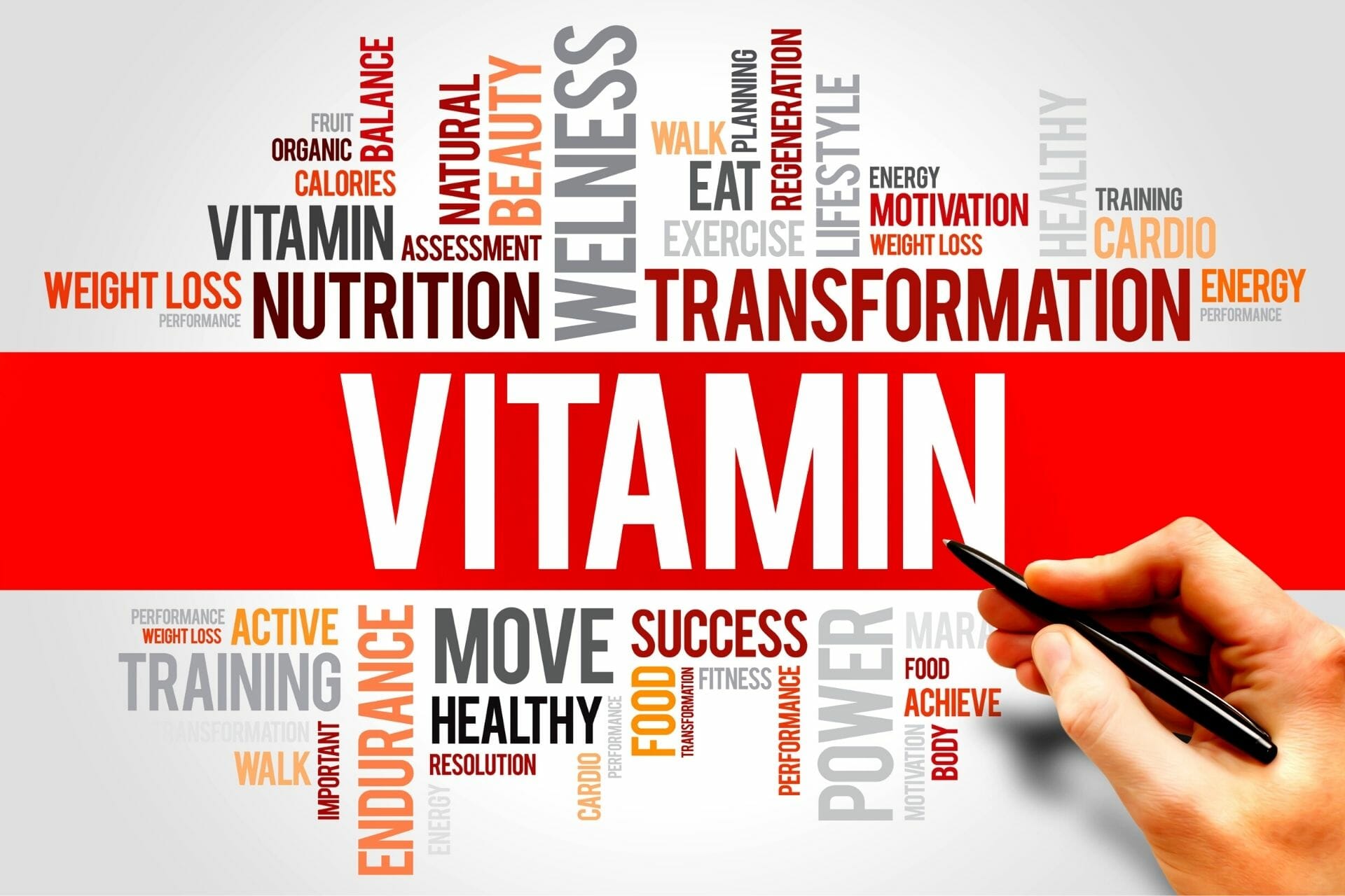 Vitamins word graphic